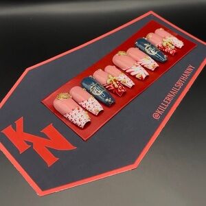 Y2K Apple Bottom Jeans | Press On Nails | Red Bottom & Animal Print